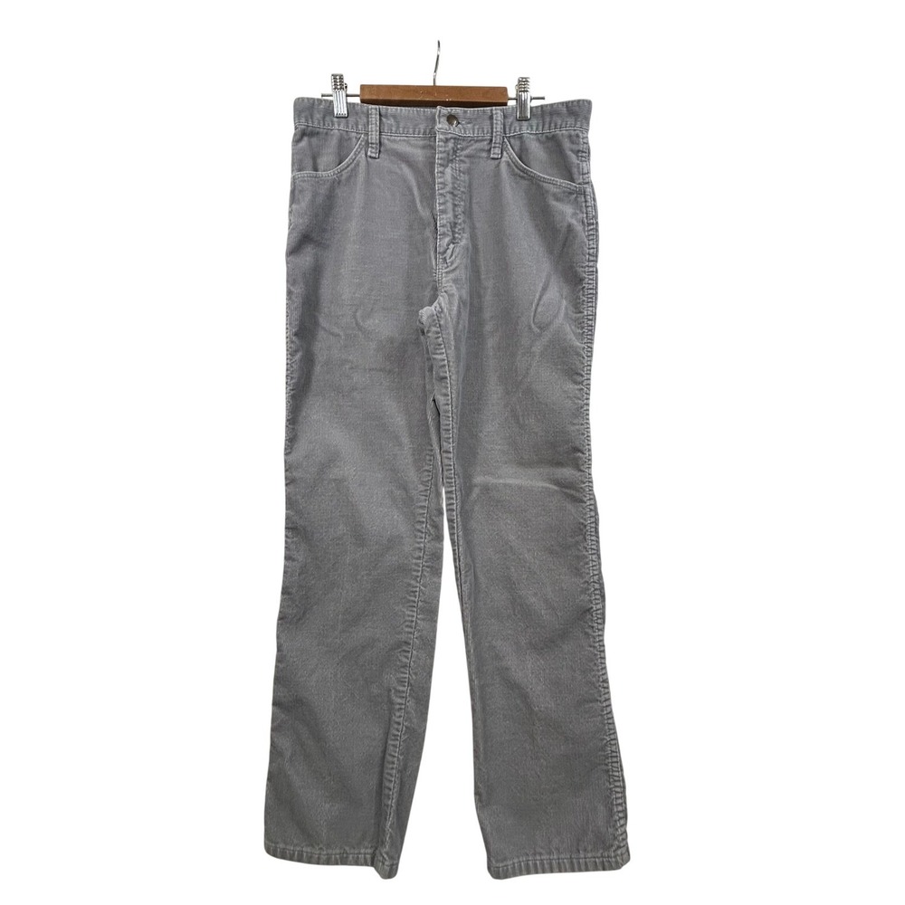 VTG Rustler Corduroy Pants Mens 33x30 Fits W32 Gray Straight Leg 90s USA Western
